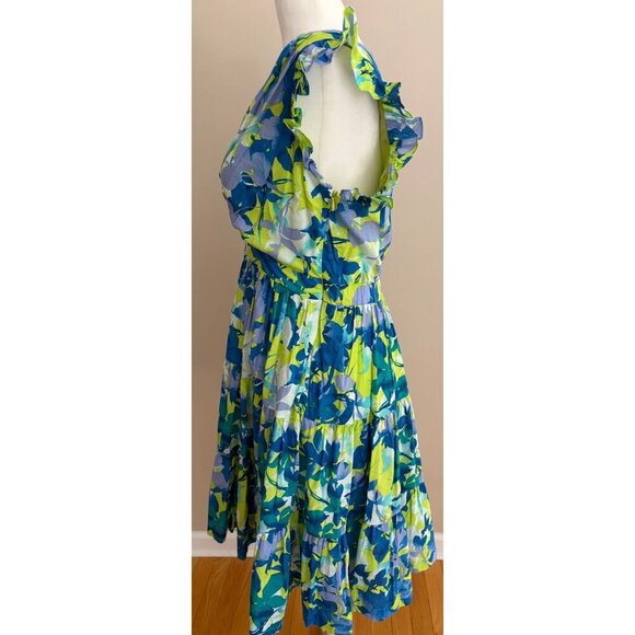 Taylor Sleeveless Abstract Floral Print A-Line V-Neck Dress Size Small - Picture 5 of 14